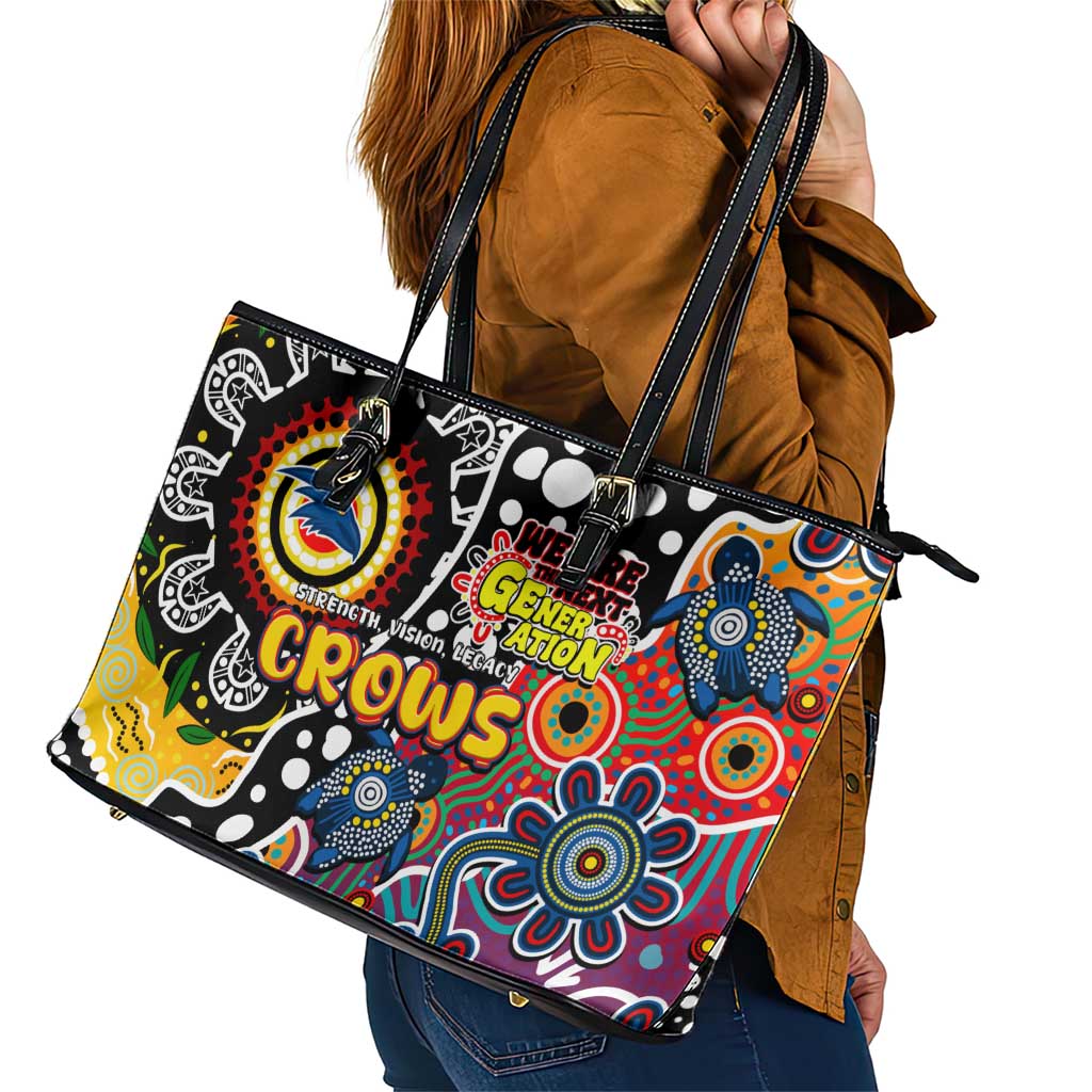 Crows AFL Celebrating 50 Years of Naidoc Leather Tote Bag NAIDOC Week 2025 Aboriginal