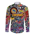 Personalised Crows AFL Celebrating 50 Years of Naidoc Long Sleeve Button Shirt NAIDOC Week 2025 Aboriginal