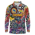 Personalised Crows AFL Celebrating 50 Years of Naidoc Long Sleeve Polo Shirt NAIDOC Week 2025 Aboriginal