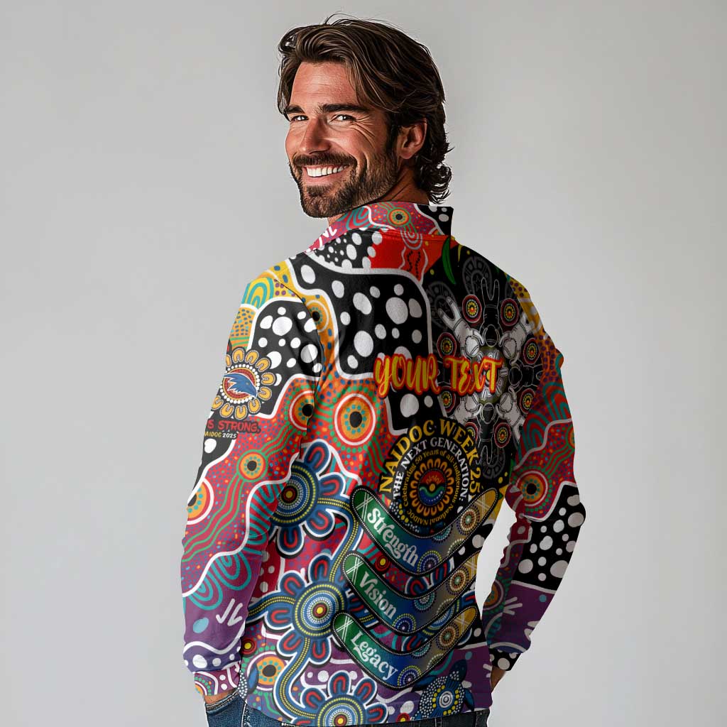 Personalised Crows AFL Celebrating 50 Years of Naidoc Long Sleeve Polo Shirt NAIDOC Week 2025 Aboriginal