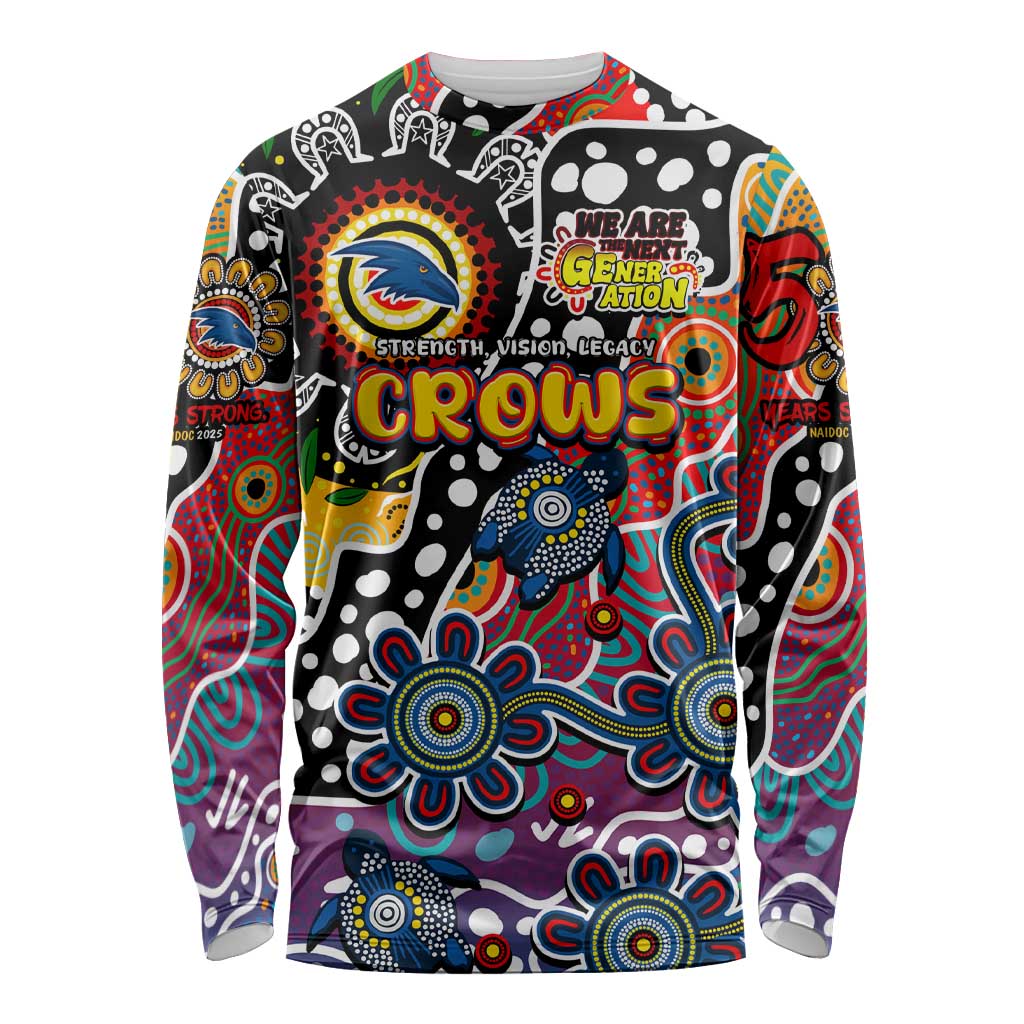 Personalised Crows AFL Celebrating 50 Years of Naidoc Long Sleeve Shirt NAIDOC Week 2025 Aboriginal