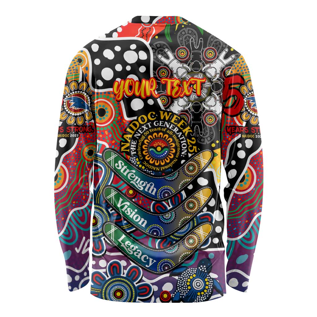 Personalised Crows AFL Celebrating 50 Years of Naidoc Long Sleeve Shirt NAIDOC Week 2025 Aboriginal
