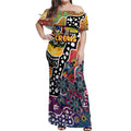 Personalised Crows AFL Celebrating 50 Years of Naidoc Off Shoulder Maxi Dress NAIDOC Week 2025 Aboriginal