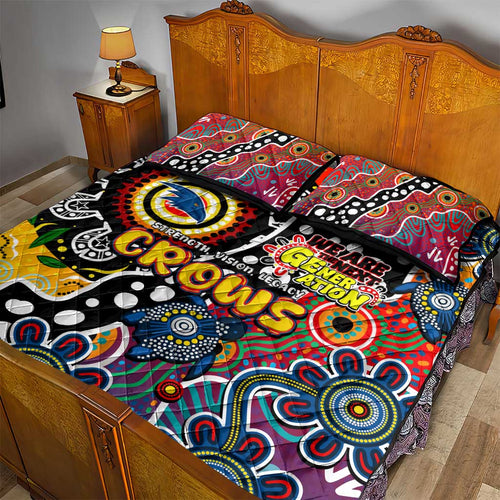 Crows AFL Celebrating 50 Years of Naidoc Quilt Bed Set NAIDOC Week 2025 Aboriginal