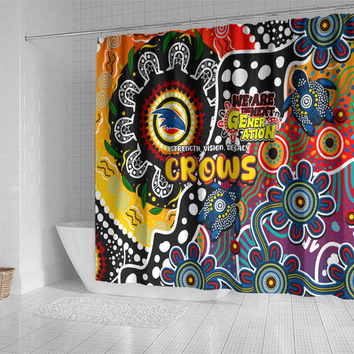 Crows AFL Celebrating 50 Years of Naidoc Shower Curtain NAIDOC Week 2025 Aboriginal