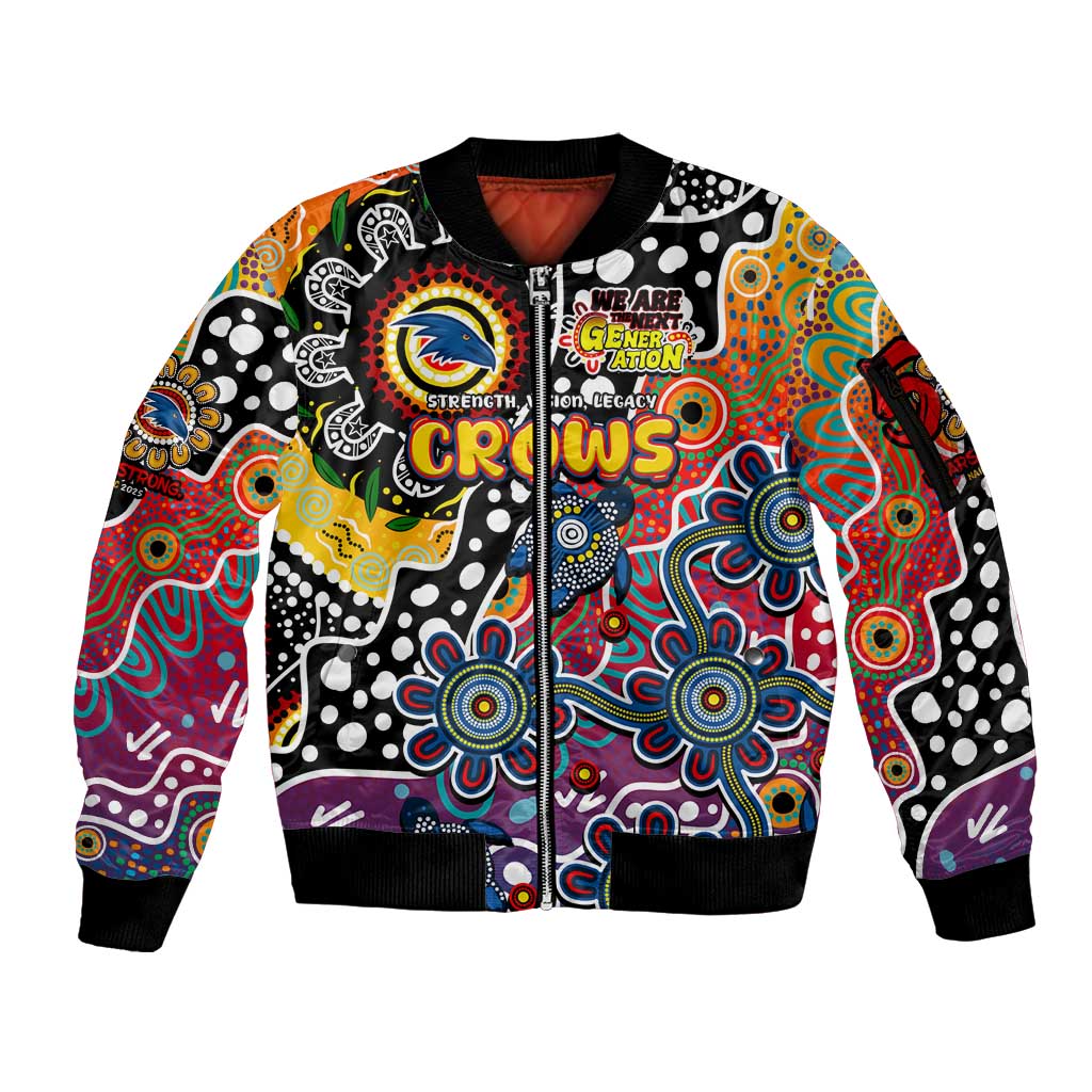 Personalised Crows AFL Celebrating 50 Years of Naidoc Sleeve Zip Bomber Jacket NAIDOC Week 2025 Aboriginal