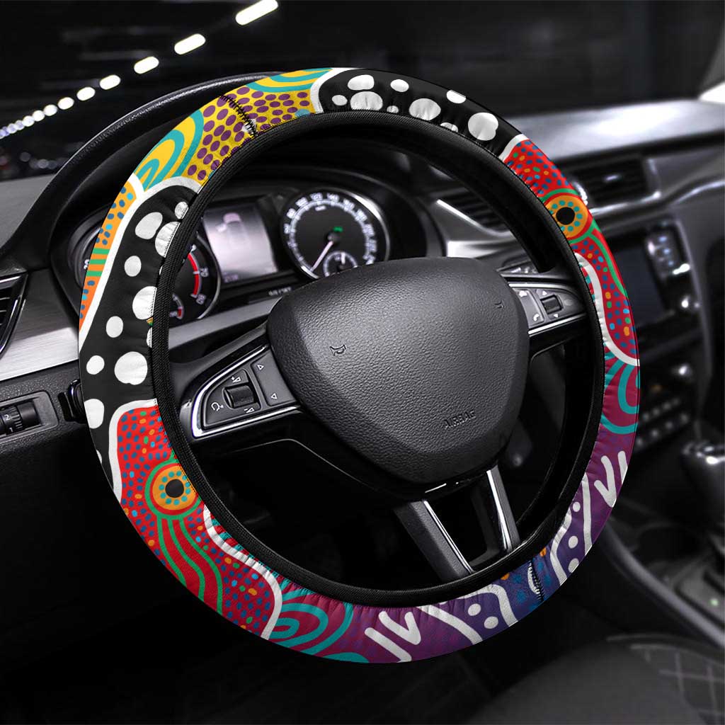 Crows AFL Celebrating 50 Years of Naidoc Steering Wheel Cover NAIDOC Week 2025 Aboriginal