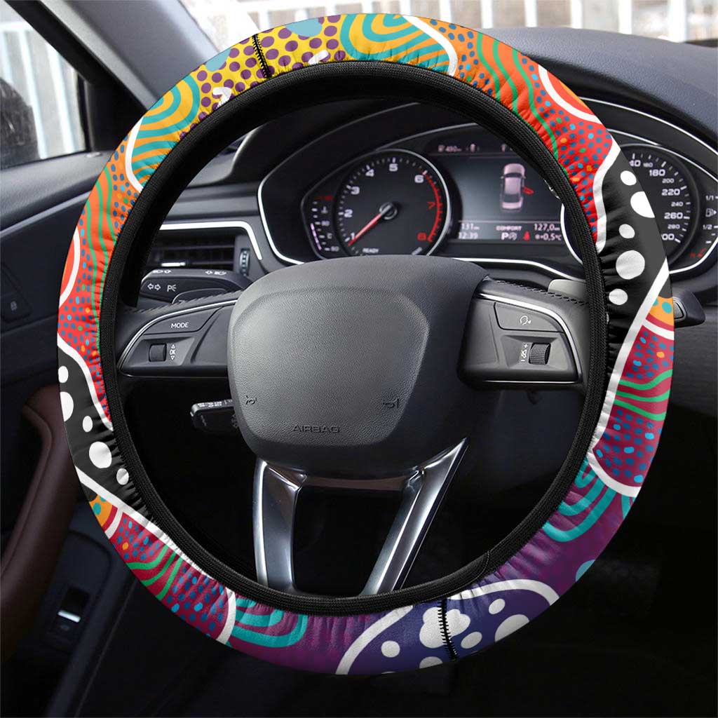Crows AFL Celebrating 50 Years of Naidoc Steering Wheel Cover NAIDOC Week 2025 Aboriginal