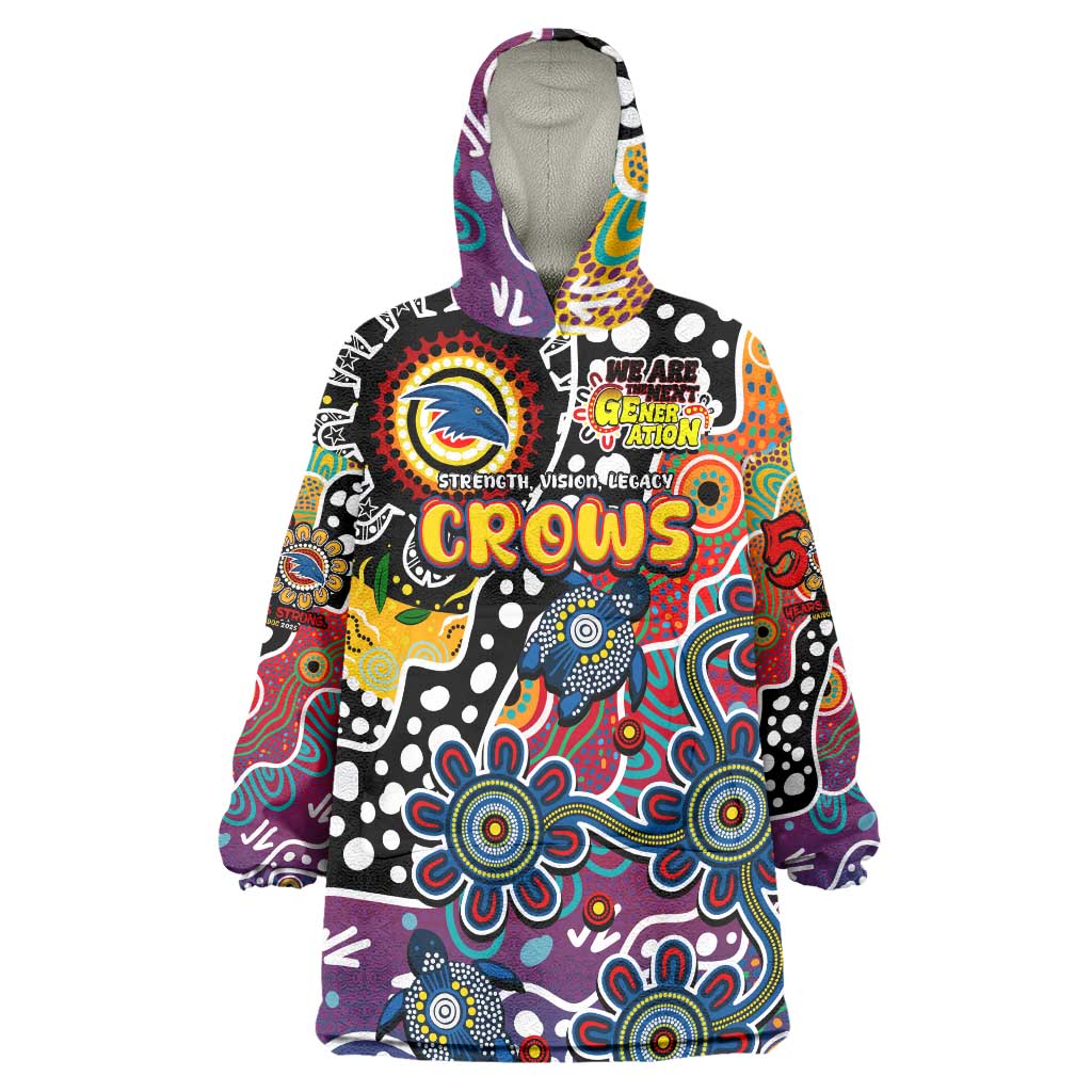 Personalised Crows AFL Celebrating 50 Years of Naidoc Wearable Blanket Hoodie NAIDOC Week 2025 Aboriginal