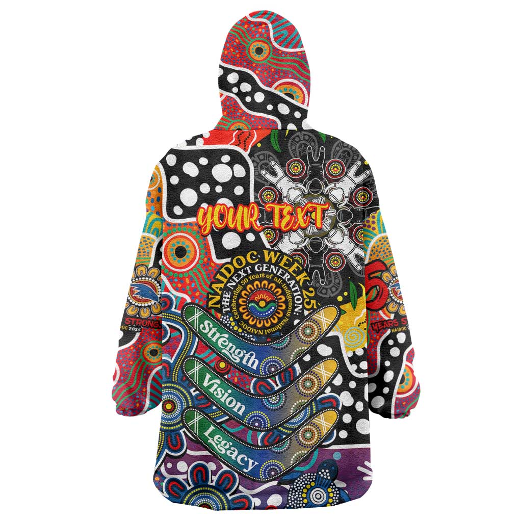 Personalised Crows AFL Celebrating 50 Years of Naidoc Wearable Blanket Hoodie NAIDOC Week 2025 Aboriginal