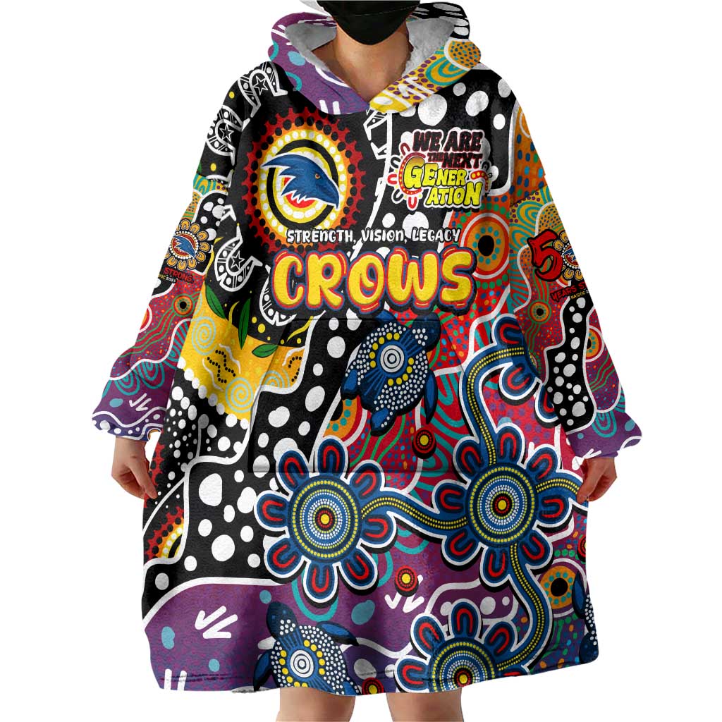Personalised Crows AFL Celebrating 50 Years of Naidoc Wearable Blanket Hoodie NAIDOC Week 2025 Aboriginal