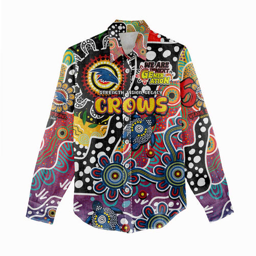 Personalised Crows AFL Celebrating 50 Years of Naidoc Women Casual Shirt NAIDOC Week 2025 Aboriginal
