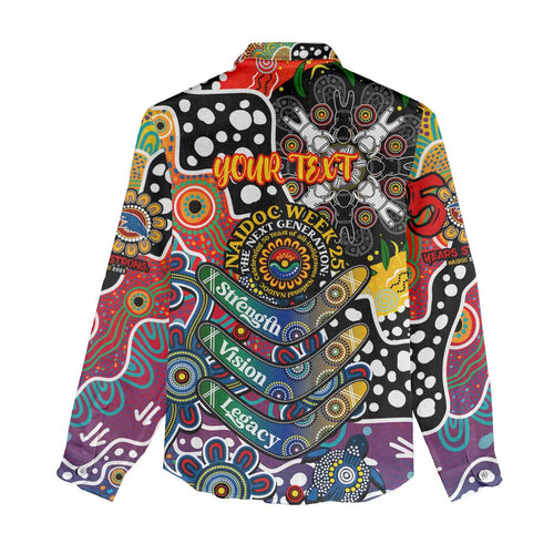 Personalised Crows AFL Celebrating 50 Years of Naidoc Women Casual Shirt NAIDOC Week 2025 Aboriginal