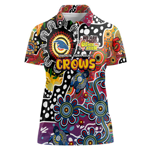 Personalised Crows AFL Celebrating 50 Years of Naidoc Women Polo Shirt NAIDOC Week 2025 Aboriginal