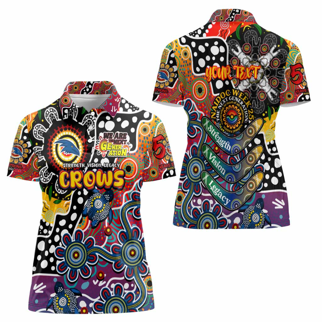 Personalised Crows AFL Celebrating 50 Years of Naidoc Women Polo Shirt NAIDOC Week 2025 Aboriginal