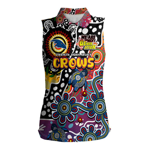 Personalised Crows AFL Celebrating 50 Years of Naidoc Women Sleeveless Polo Shirt NAIDOC Week 2025 Aboriginal