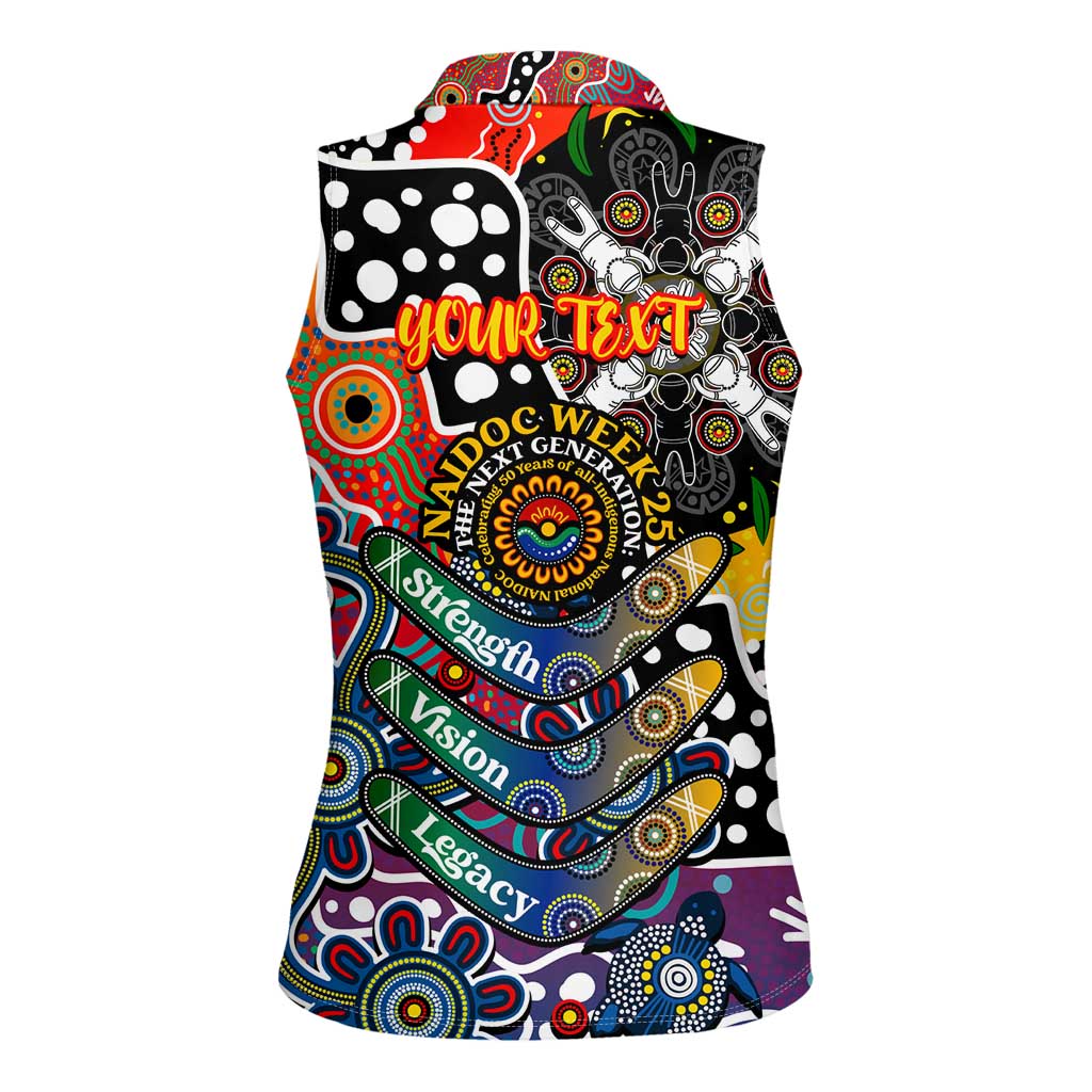 Personalised Crows AFL Celebrating 50 Years of Naidoc Women Sleeveless Polo Shirt NAIDOC Week 2025 Aboriginal