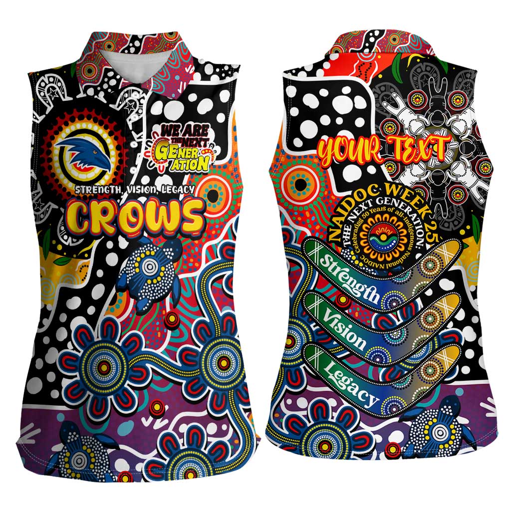 Personalised Crows AFL Celebrating 50 Years of Naidoc Women Sleeveless Polo Shirt NAIDOC Week 2025 Aboriginal