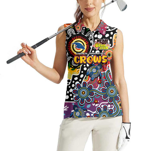 Personalised Crows AFL Celebrating 50 Years of Naidoc Women Sleeveless Polo Shirt NAIDOC Week 2025 Aboriginal