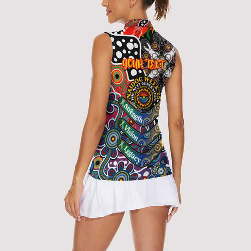Personalised Crows AFL Celebrating 50 Years of Naidoc Women Sleeveless Polo Shirt NAIDOC Week 2025 Aboriginal