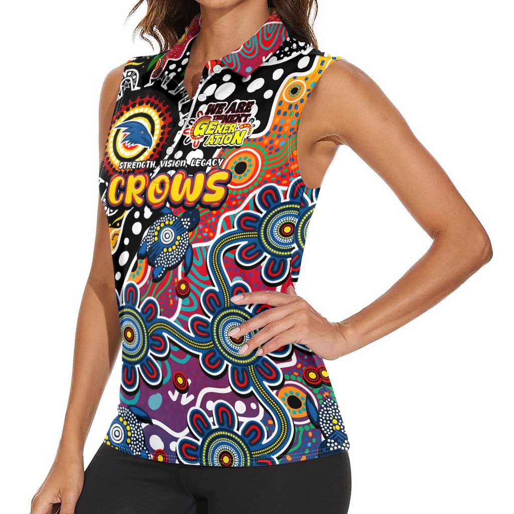 Personalised Crows AFL Celebrating 50 Years of Naidoc Women Sleeveless Polo Shirt NAIDOC Week 2025 Aboriginal