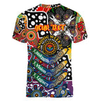 Personalised Crows AFL Celebrating 50 Years of Naidoc Women V-Neck T-Shirt NAIDOC Week 2025 Aboriginal