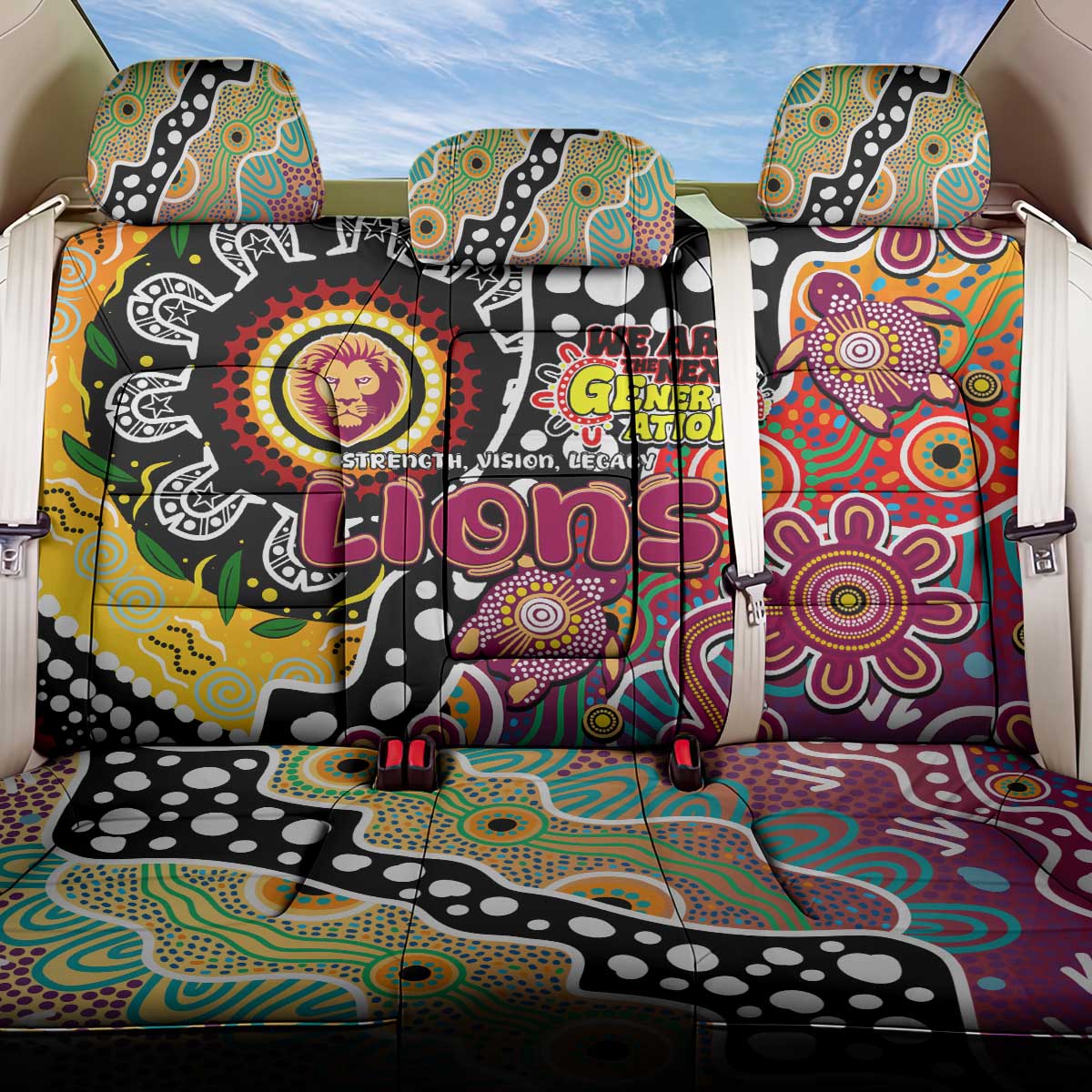 Lions AFL Celebrating 50 Years of Naidoc Back Car Seat Cover NAIDOC Week 2025 Aboriginal