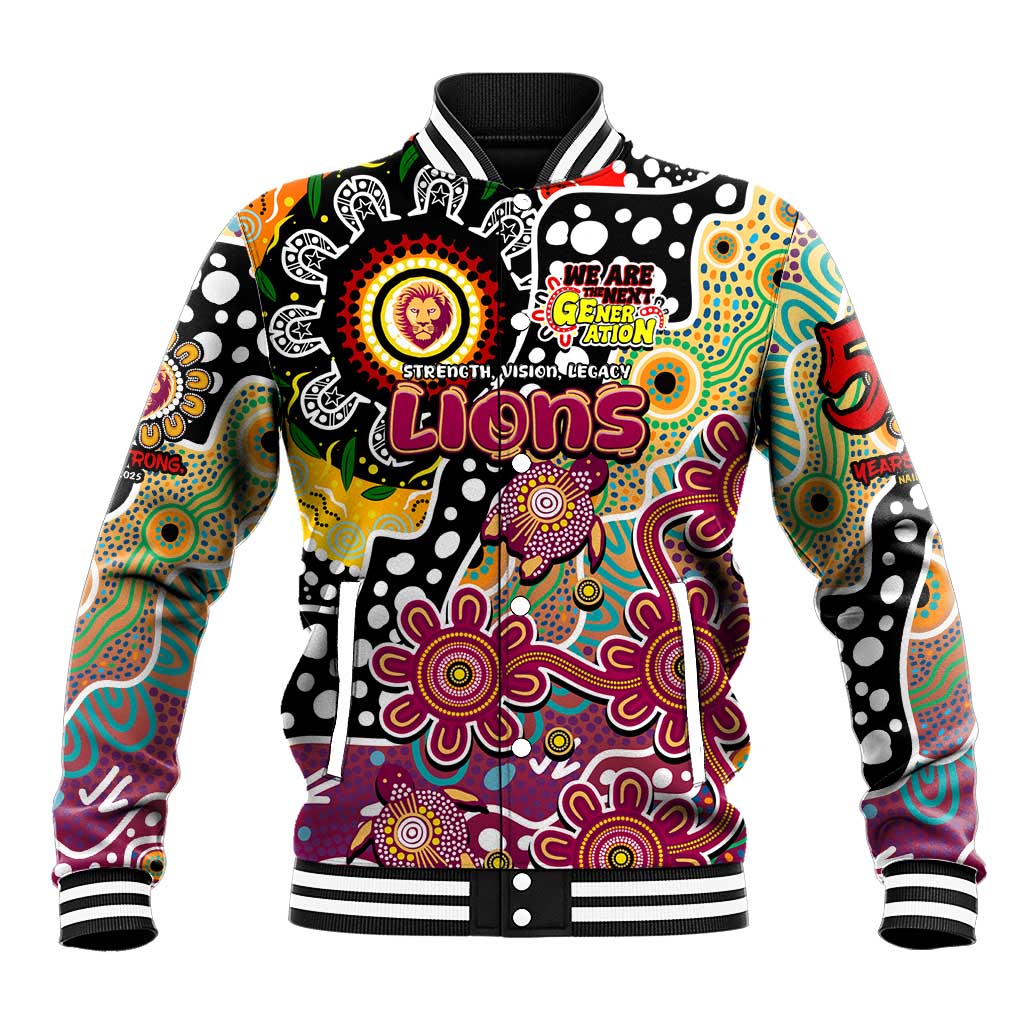 Personalised Lions AFL Celebrating 50 Years of Naidoc Baseball Jacket NAIDOC Week 2025 Aboriginal