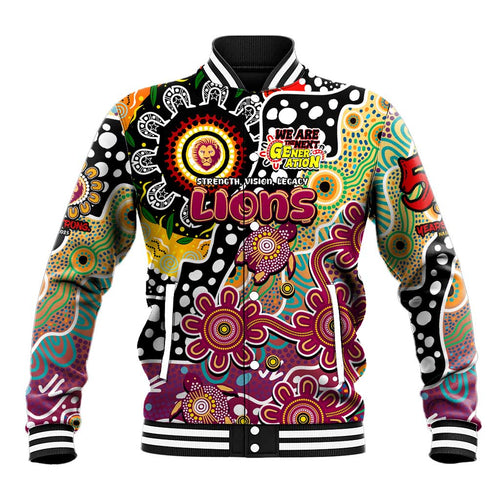 Personalised Lions AFL Celebrating 50 Years of Naidoc Baseball Jacket NAIDOC Week 2025 Aboriginal
