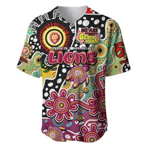 Personalised Lions AFL Celebrating 50 Years of Naidoc Baseball Jersey NAIDOC Week 2025 Aboriginal