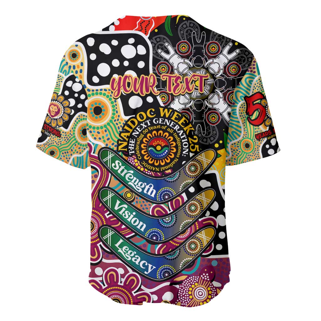 Personalised Lions AFL Celebrating 50 Years of Naidoc Baseball Jersey NAIDOC Week 2025 Aboriginal