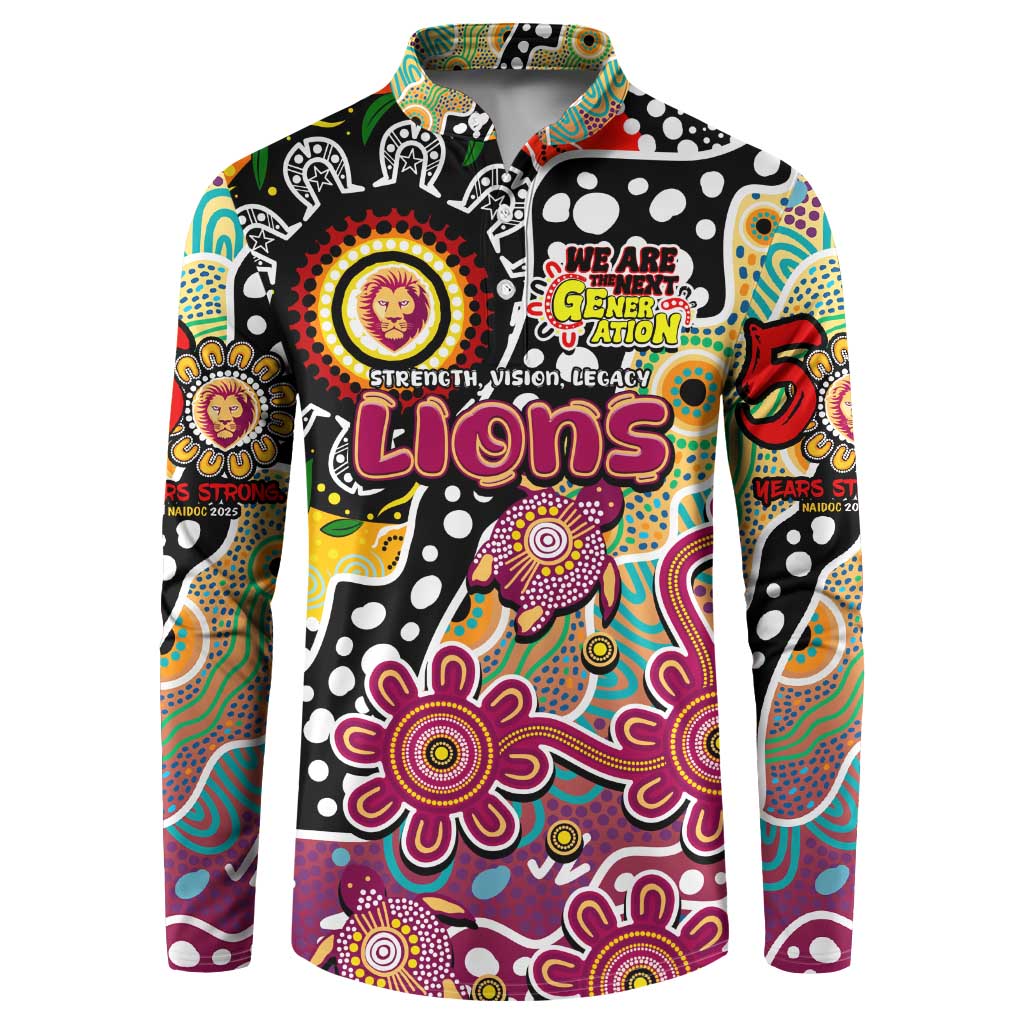 Personalised Lions AFL Celebrating 50 Years of Naidoc Button Sweatshirt NAIDOC Week 2025 Aboriginal