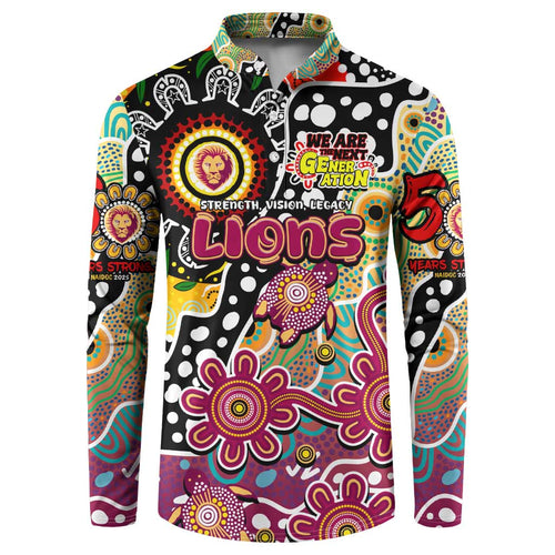 Personalised Lions AFL Celebrating 50 Years of Naidoc Button Sweatshirt NAIDOC Week 2025 Aboriginal