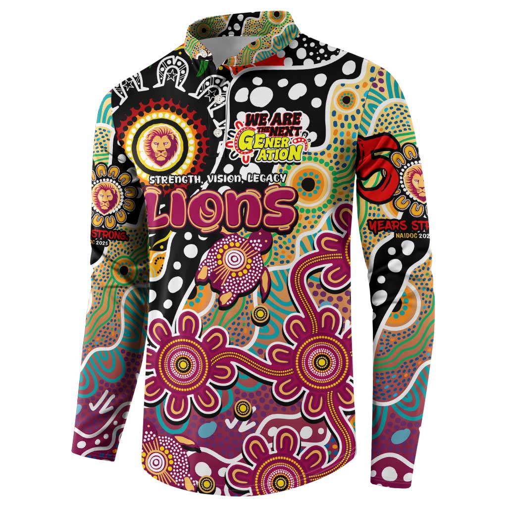 Personalised Lions AFL Celebrating 50 Years of Naidoc Button Sweatshirt NAIDOC Week 2025 Aboriginal