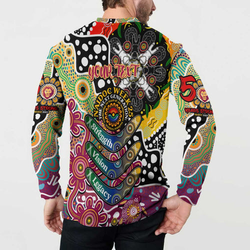 Personalised Lions AFL Celebrating 50 Years of Naidoc Button Sweatshirt NAIDOC Week 2025 Aboriginal