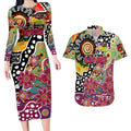 Personalised Lions AFL Celebrating 50 Years of Naidoc Couples Matching Long Sleeve Bodycon Dress and Hawaiian Shirt NAIDOC Week 2025 Aboriginal