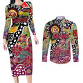 Personalised Lions AFL Celebrating 50 Years of Naidoc Couples Matching Long Sleeve Bodycon Dress and Long Sleeve Button Shirt NAIDOC Week 2025 Aboriginal