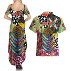 Personalised Lions AFL Celebrating 50 Years of Naidoc Couples Matching Summer Maxi Dress and Hawaiian Shirt NAIDOC Week 2025 Aboriginal
