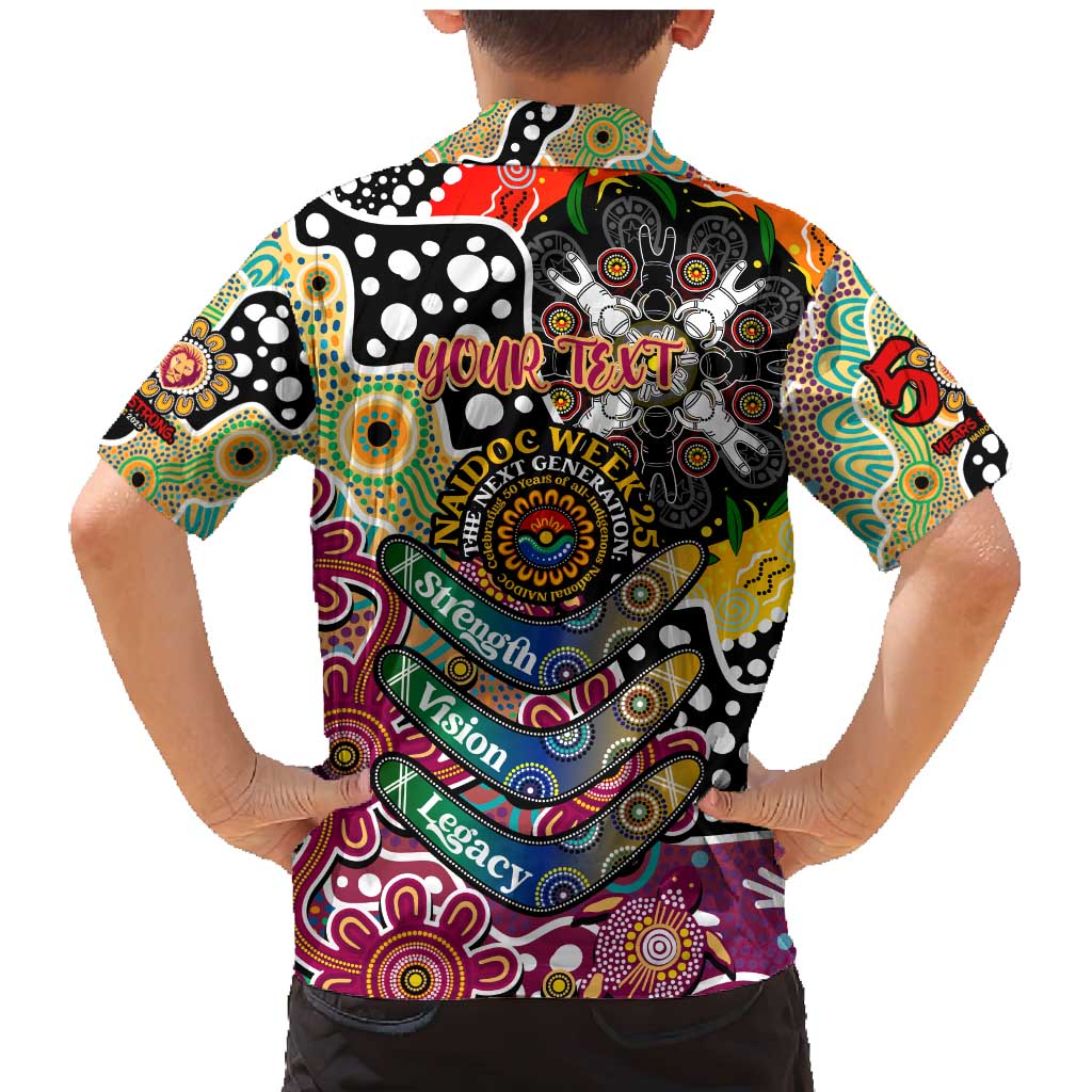 Personalised Lions AFL Celebrating 50 Years of Naidoc Family Matching Mermaid Dress and Hawaiian Shirt NAIDOC Week 2025 Aboriginal