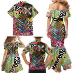 Personalised Lions AFL Celebrating 50 Years of Naidoc Family Matching Mermaid Dress and Hawaiian Shirt NAIDOC Week 2025 Aboriginal