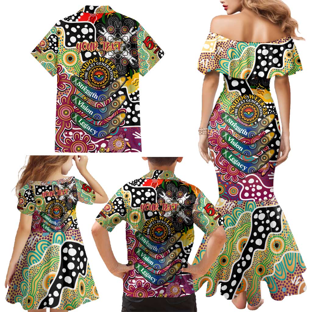Personalised Lions AFL Celebrating 50 Years of Naidoc Family Matching Mermaid Dress and Hawaiian Shirt NAIDOC Week 2025 Aboriginal