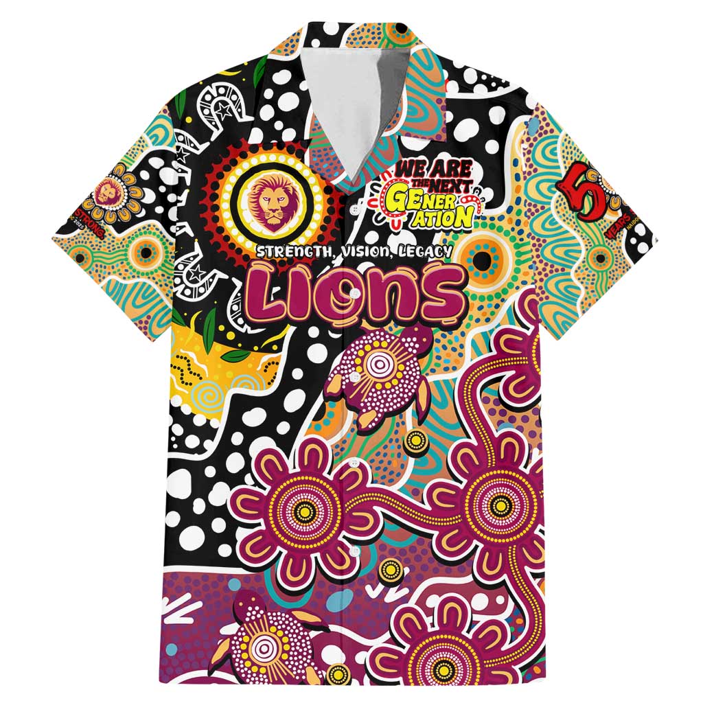 Personalised Lions AFL Celebrating 50 Years of Naidoc Family Matching Mermaid Dress and Hawaiian Shirt NAIDOC Week 2025 Aboriginal