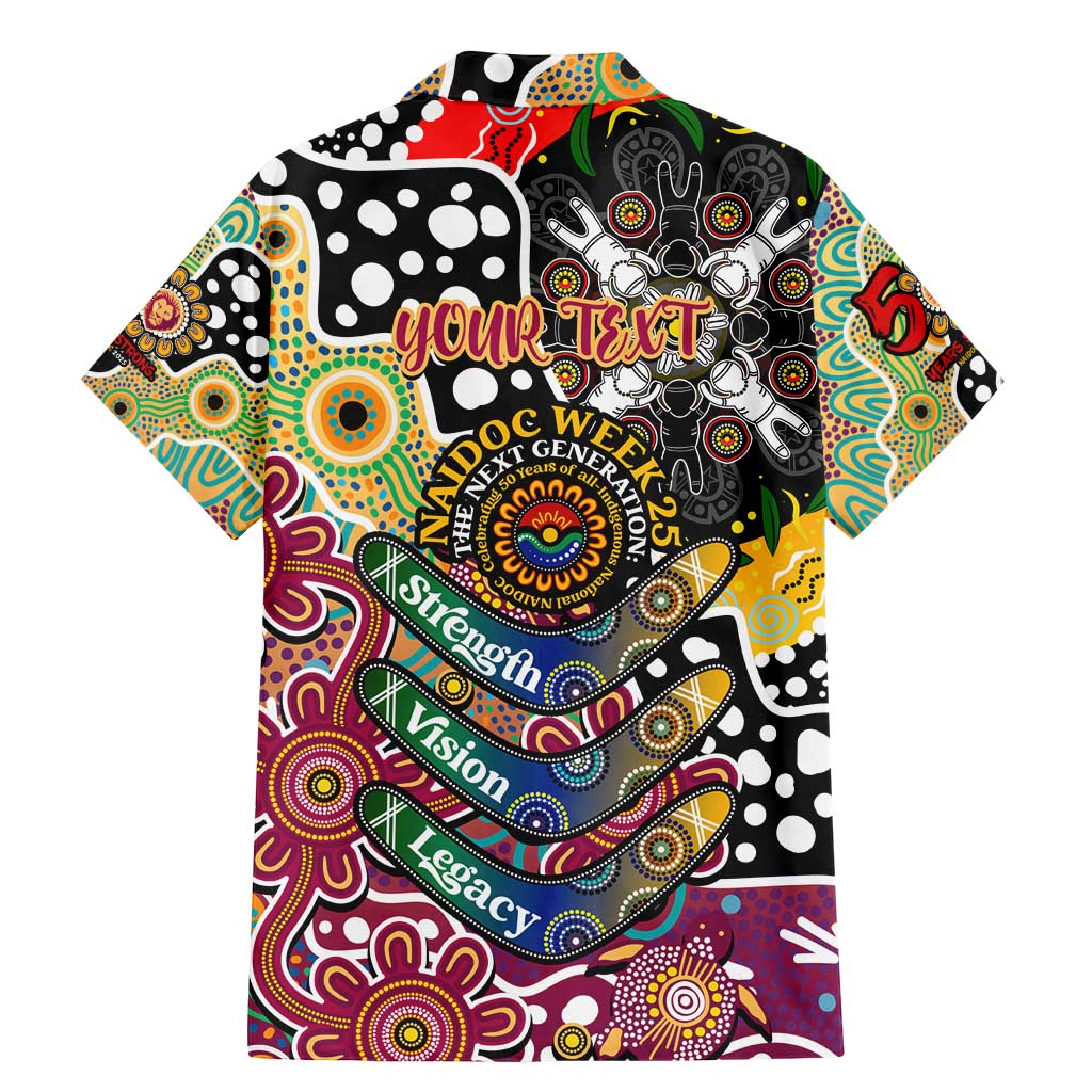 Personalised Lions AFL Celebrating 50 Years of Naidoc Family Matching Mermaid Dress and Hawaiian Shirt NAIDOC Week 2025 Aboriginal