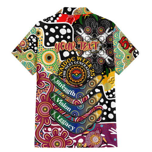 Personalised Lions AFL Celebrating 50 Years of Naidoc Family Matching Mermaid Dress and Hawaiian Shirt NAIDOC Week 2025 Aboriginal