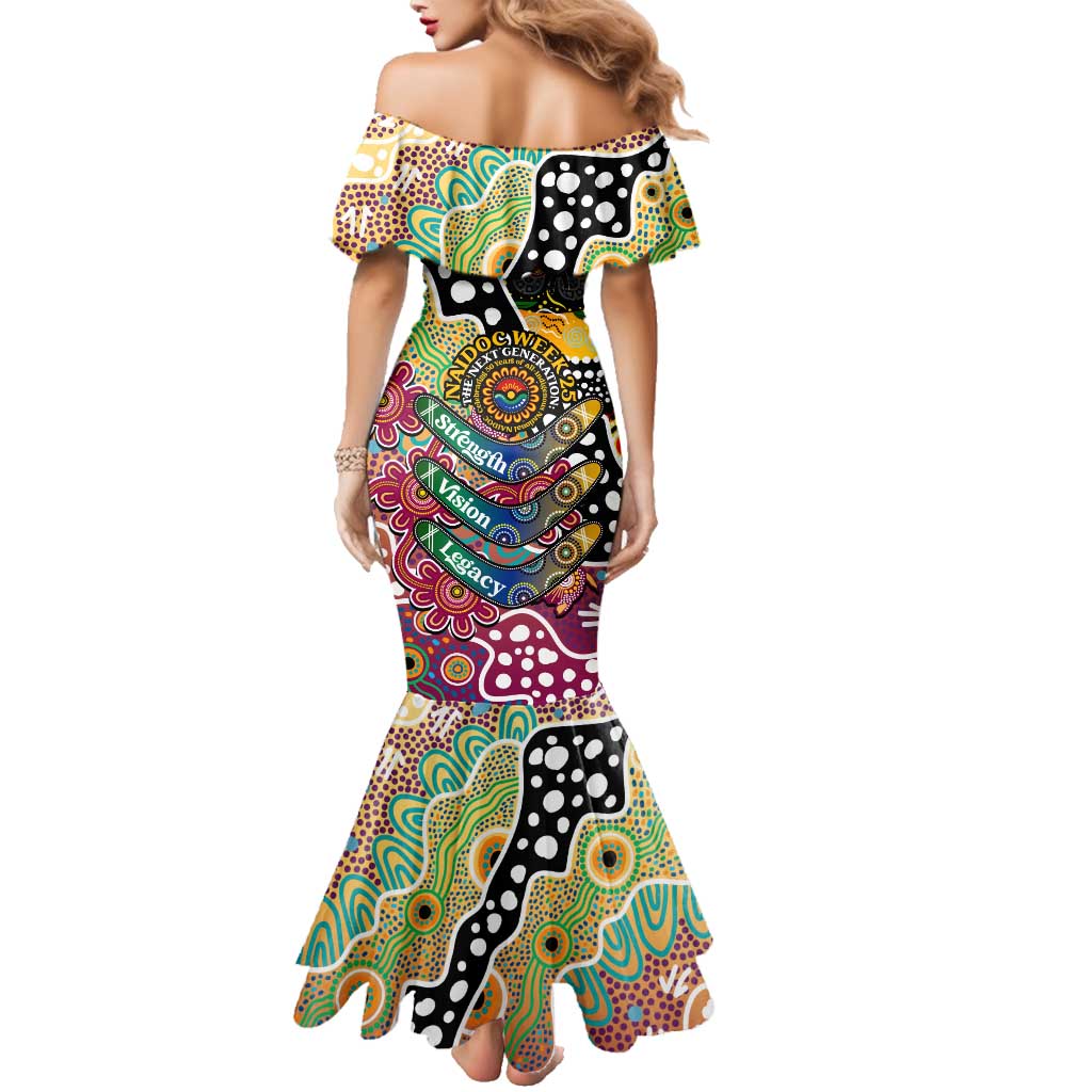 Personalised Lions AFL Celebrating 50 Years of Naidoc Family Matching Mermaid Dress and Hawaiian Shirt NAIDOC Week 2025 Aboriginal