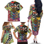 Personalised Lions AFL Celebrating 50 Years of Naidoc Family Matching Off The Shoulder Long Sleeve Dress and Hawaiian Shirt NAIDOC Week 2025 Aboriginal