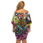 Personalised Lions AFL Celebrating 50 Years of Naidoc Family Matching Off Shoulder Short Dress and Hawaiian Shirt NAIDOC Week 2025 Aboriginal
