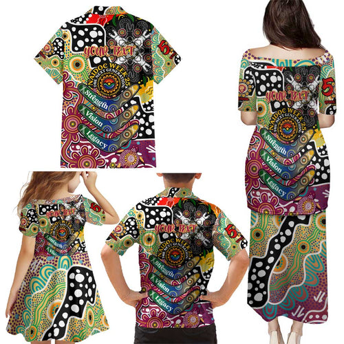 Personalised Lions AFL Celebrating 50 Years of Naidoc Family Matching Puletasi and Hawaiian Shirt NAIDOC Week 2025 Aboriginal