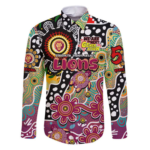 Personalised Lions AFL Celebrating 50 Years of Naidoc Family Matching Puletasi and Hawaiian Shirt NAIDOC Week 2025 Aboriginal