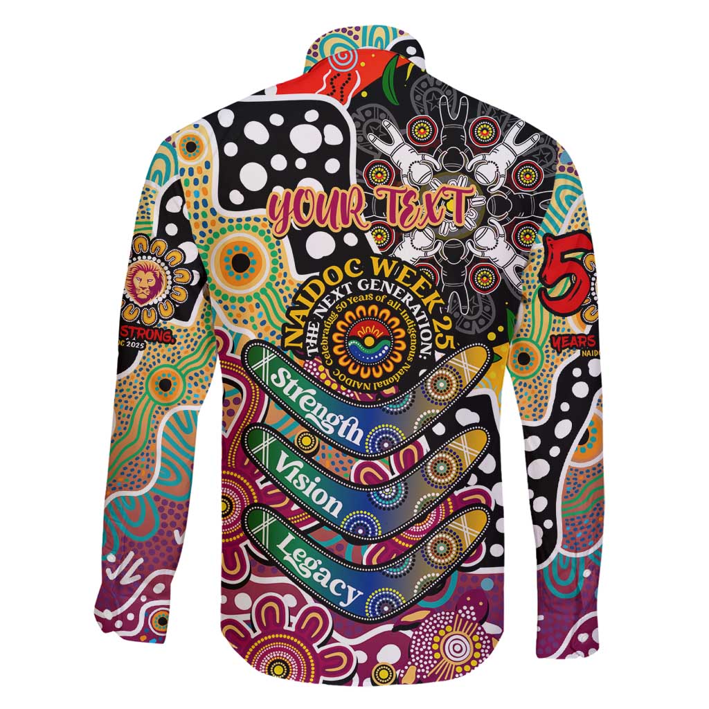 Personalised Lions AFL Celebrating 50 Years of Naidoc Family Matching Puletasi and Hawaiian Shirt NAIDOC Week 2025 Aboriginal